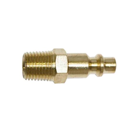 Interstate Pneumatics 1/4 Inch Industrial Brass Coupler Plug x 1/4 Inch Male NPT CPH441B